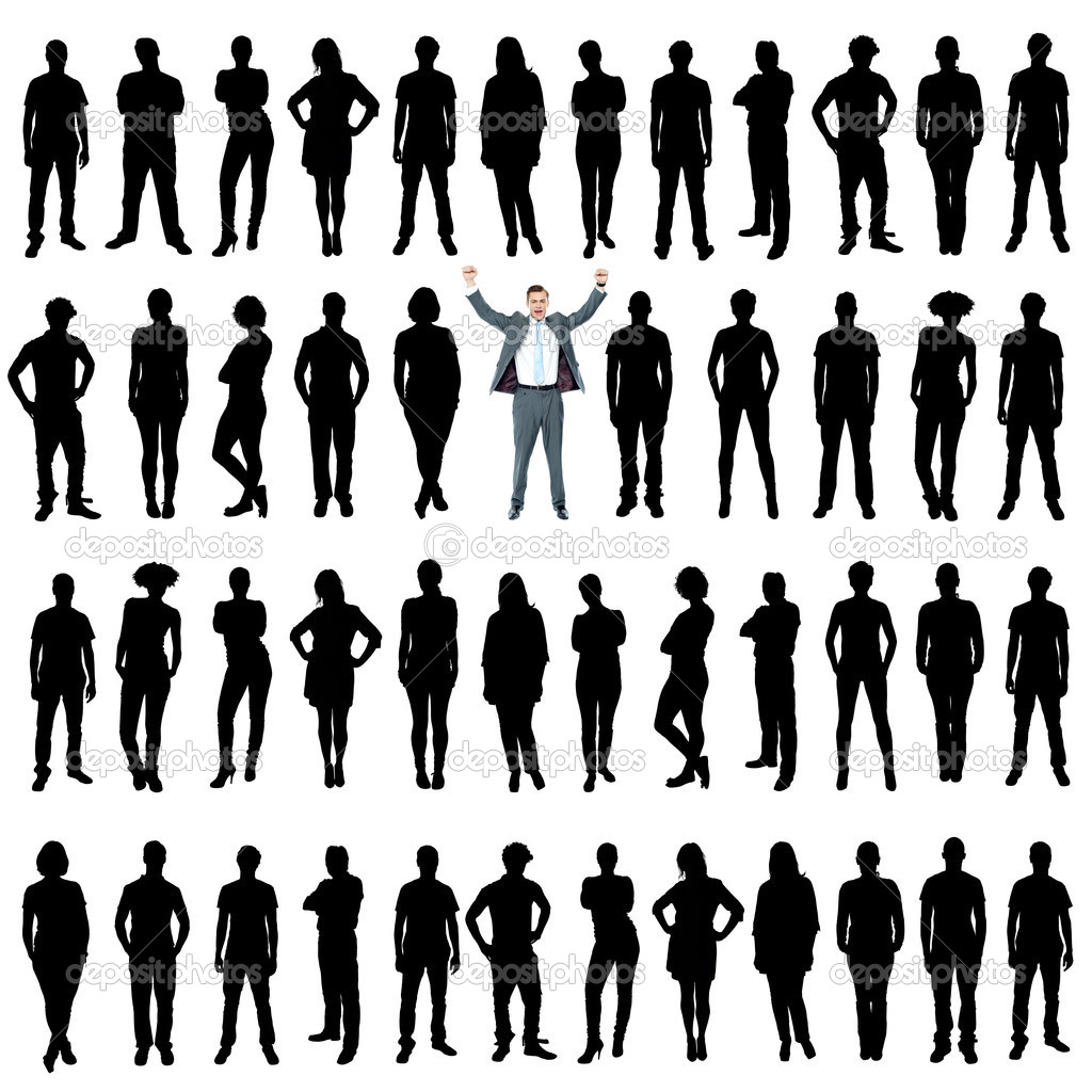 Business people silhouettes, unique concept.