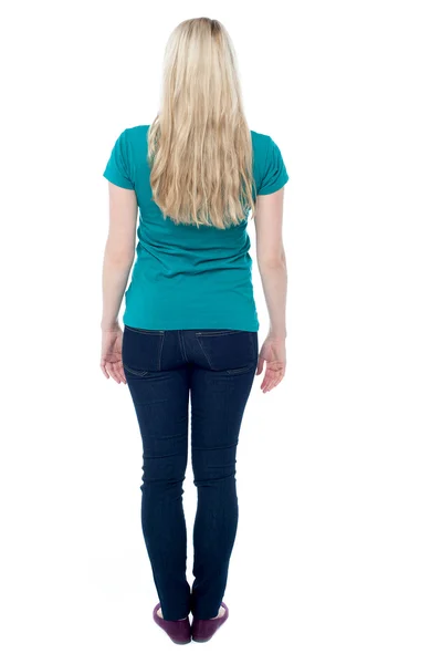 Back pose of casual young female — Stock Photo, Image