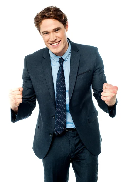 Enthusiastic young business executive — Stock Photo, Image