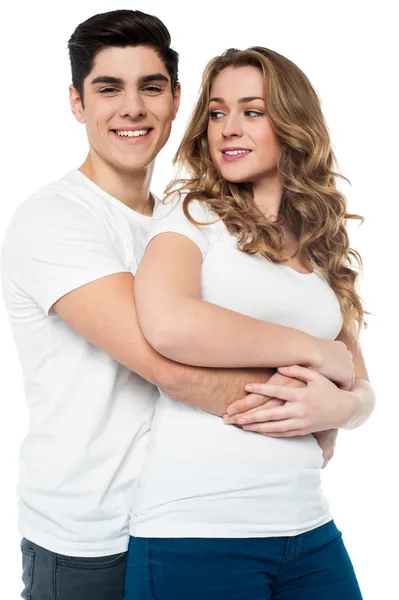 Indoor portrait of young pair — Stock Photo, Image