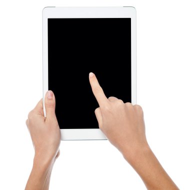 parmak tablet ekranda sivri uçlu