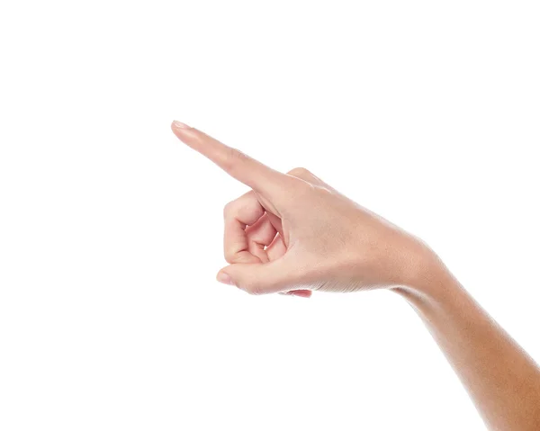 Human hand pointing at something — Stock Photo, Image