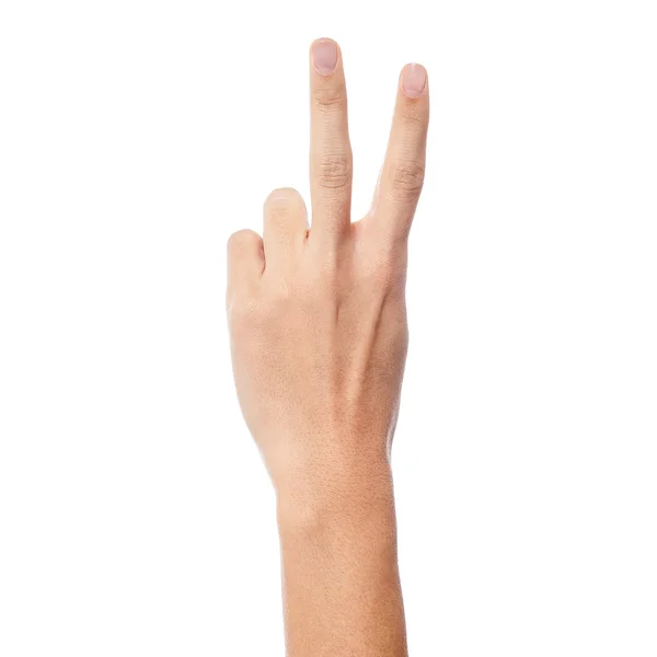 Woman hand in victory sign — Stock Photo, Image