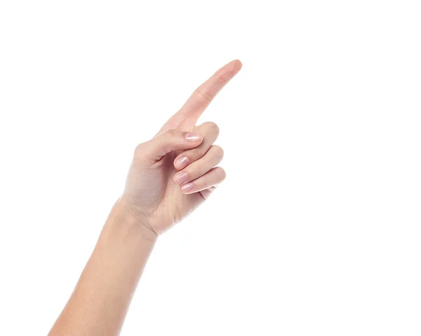 Human hand pointing at something — Stock Photo, Image