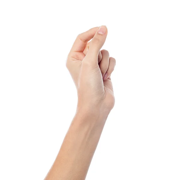 Woman hand in little gesture — Stock Photo, Image