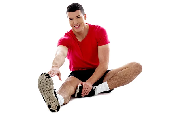 Fitness girl doing stretching exercise — Stock Photo, Image