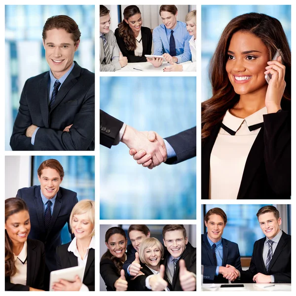 Group of business people, collage. — Stock Photo, Image