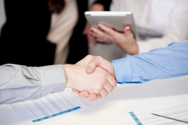 Succesvolle zakenmensen schudden handen — Stockfoto