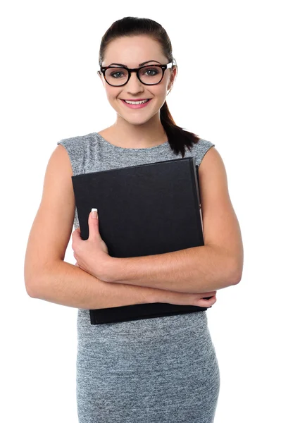 Female assistant holding office file — Stock Photo, Image