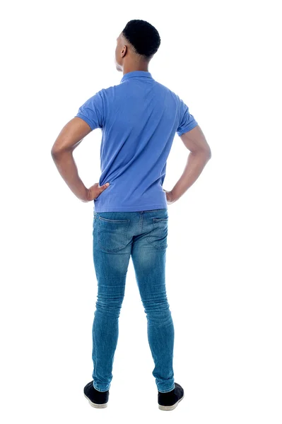 Back pose of smart young guy — Stock Photo, Image