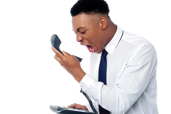 Angry business professional yelling — Stock Photo, Image