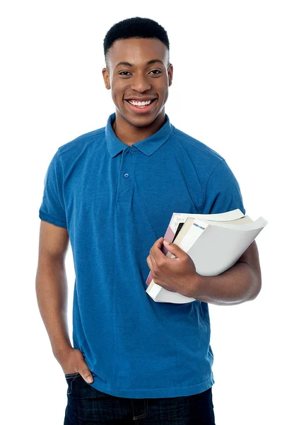 College student holding notebooks — Stock Photo, Image