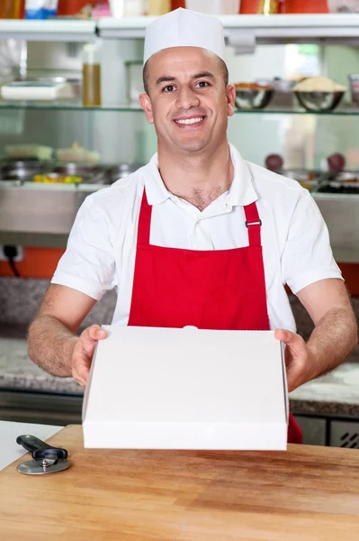 Här är du beställt pizza! — Stockfoto