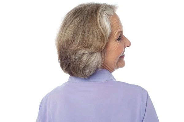Back pose of an old lady — Stock Photo, Image