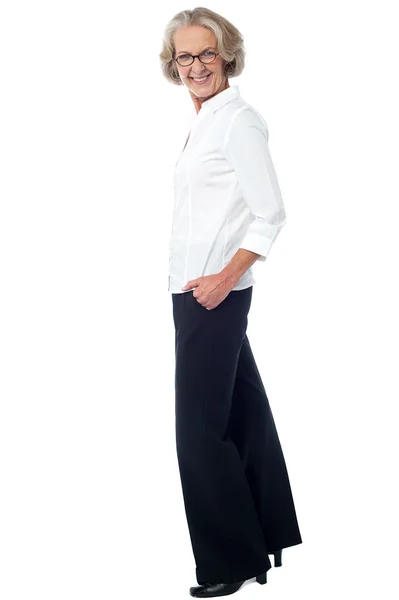 Aged woman in corporate attire — Stock Photo, Image