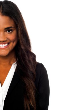 kırpılmış görüntü gülümseyen bir kurumsal Bayan