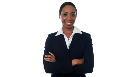 kadın yönetici güvenle poz