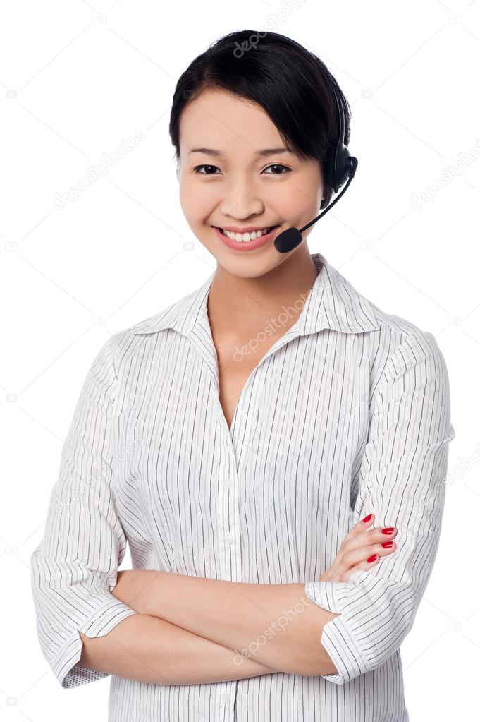 Young female call centre executive