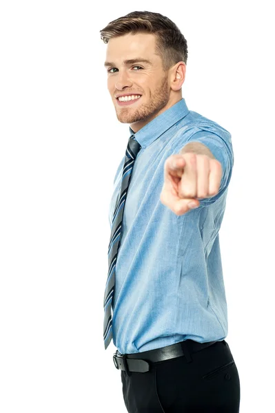 Young business man points at you — Stock Photo, Image