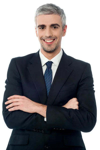 Smiling confident mature businessman — Stock Photo, Image