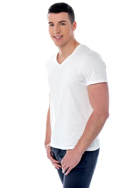 Casual young handsome man standing — Stock Photo, Image