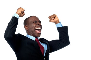 heyecanlı genç erkek yönetici