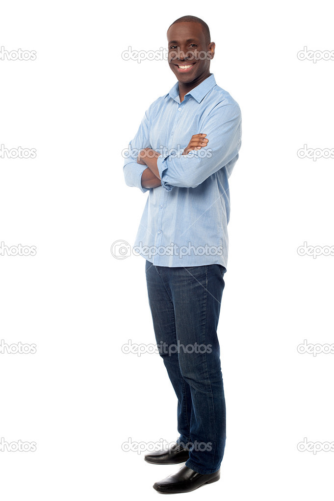 Young man over white background