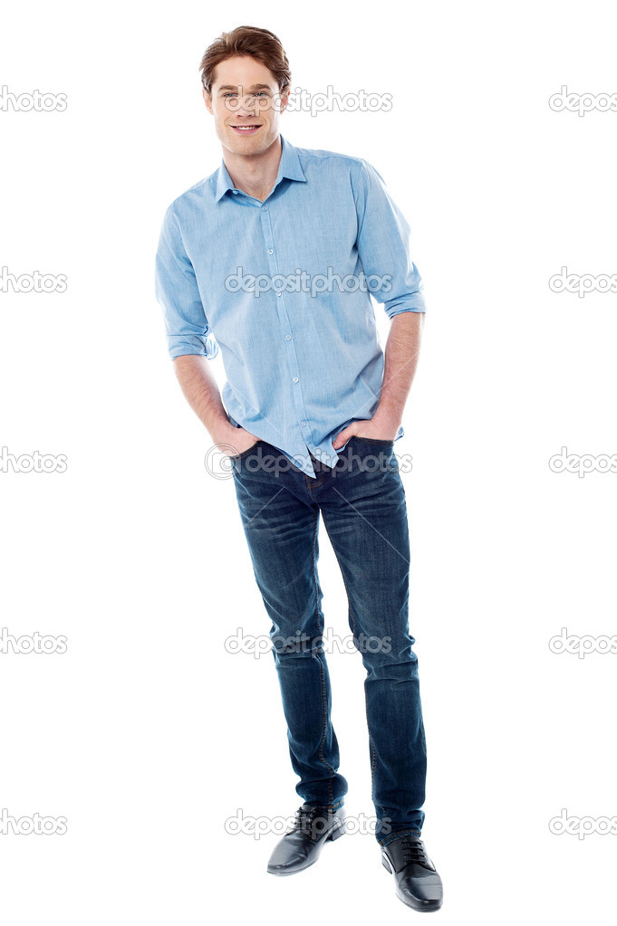 Stylish young man isolated over white