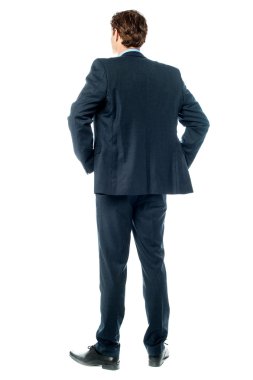 düşünceli bir işadamı, arka görüş imge