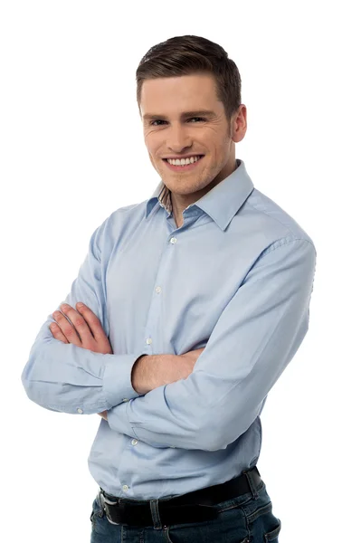 Young corporate man posing confidently — Stock Photo, Image