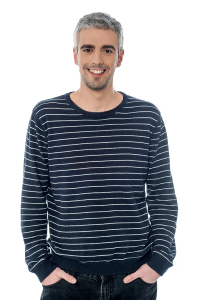 Cheerful young casual man posing — Stock Photo, Image
