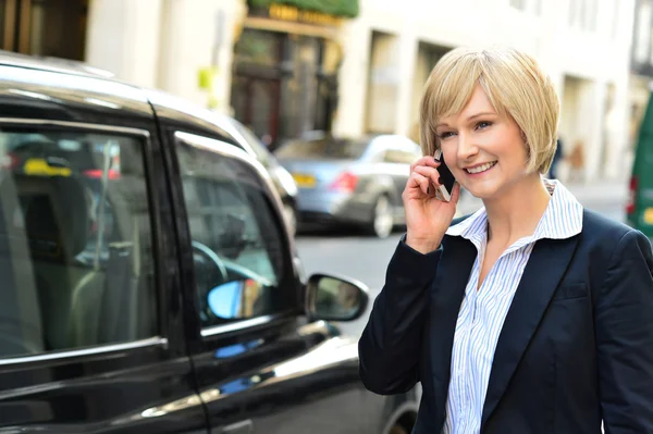 Bedrijfsdame aan de telefoon — Stockfoto