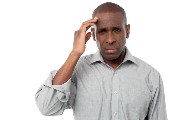 African guy suffering from headache — Stock Photo, Image