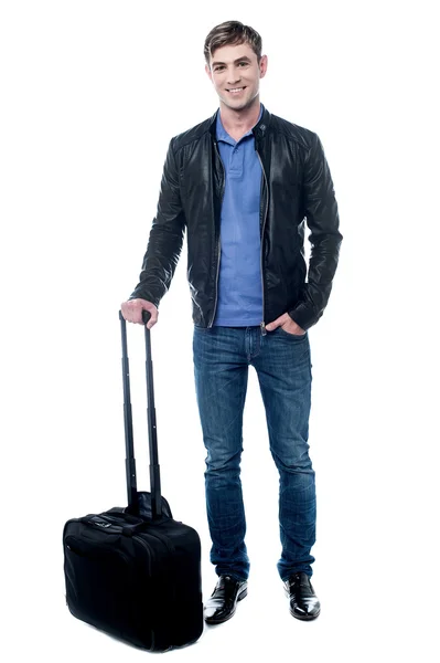 Człowieka, jego bagażu — Zdjęcie stockowe