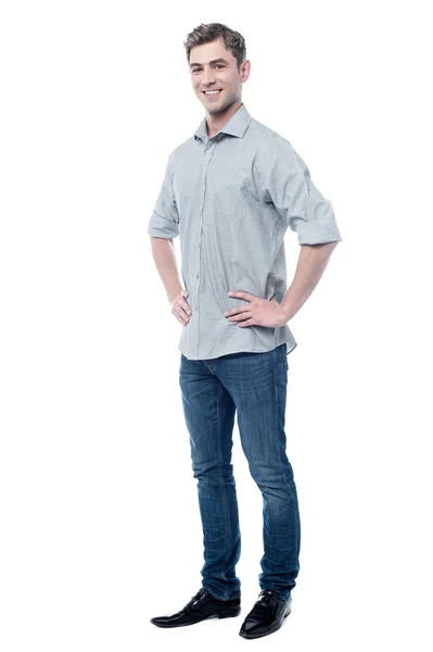 Man posing with hand on hips — Stock Photo, Image