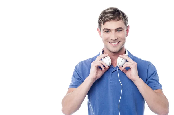 Man with earphones — Stock Photo, Image