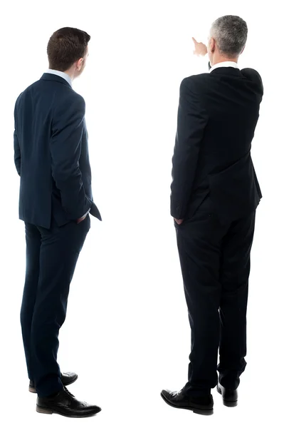 Rear-view image of two businessmen — Stock Photo, Image