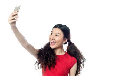 Kız selfie tıklayarak