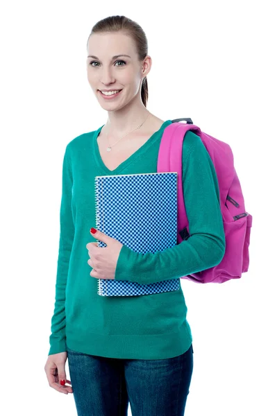 Female student with backpack — Stock Photo, Image