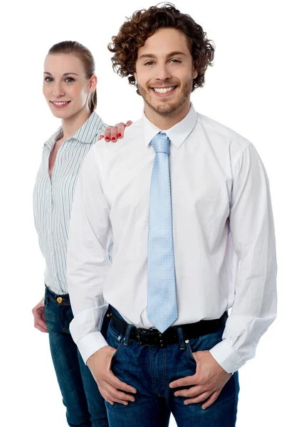 Happy young business executives — Stock Photo, Image