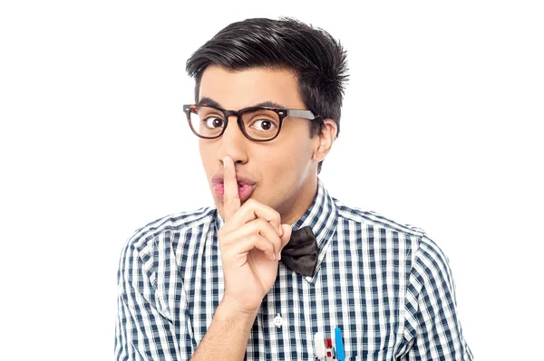 Silence gesture, shhhhh! — Stock Photo, Image