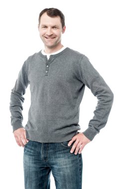 adam kalça üzerinde el ile