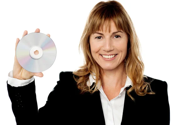 Executive holding CD — Stok fotoğraf