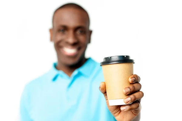 Man weergegeven: drank beker — Stockfoto