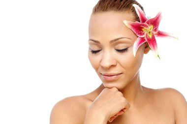 kadın kapalı pembe lily