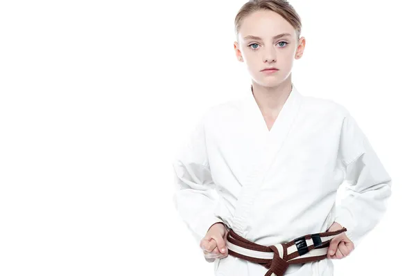 Young karate girl — Stock Photo, Image