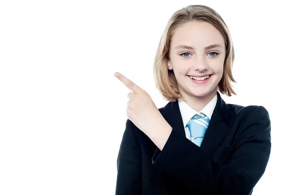 Business leader pointing at something — Stock Photo, Image