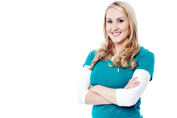 Female posing with arms crossed — Stock Photo, Image