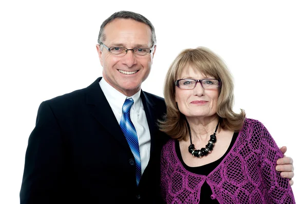 Smiling happy senior couple posing — Stock Photo, Image