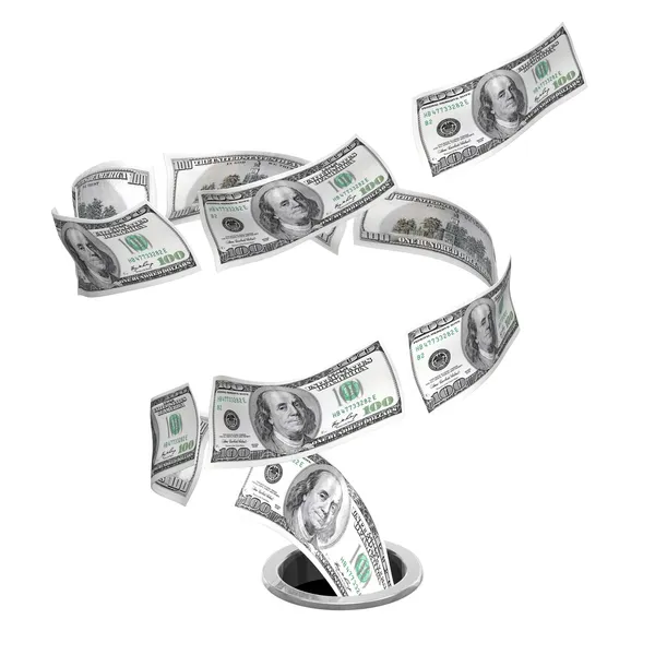 Tornado dollars to drain — Stock Photo, Image